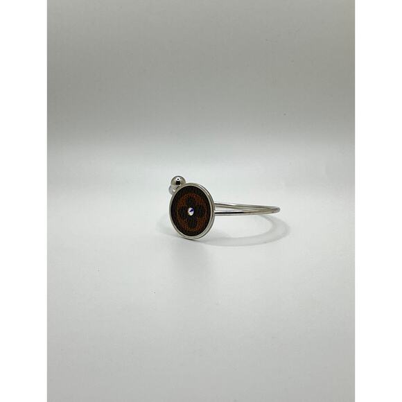 Louis Vuitton Monogram canvas Stainless Steel Bendable Bangle Bracelet Swarovski - Picture 2 of 13